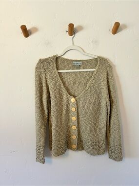 Wind River Sz Small Beige Button Up Cardigan Sweater Long Sleeve Tan